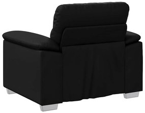 Poltrona couro artificial 60 cm preto