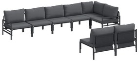 vidaXL Conjunto de Sofá de Jardim com almofada Cinzento-escuro Aço