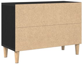 Gabinete de TV Carvalho Preto - 69.5x30x50 cm, Feito de Madeira de Eng