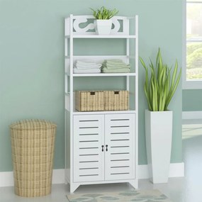 vidaXL Armário casa de banho Albuquerque madeira branco 46x24x117,5 cm