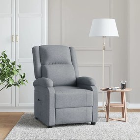 Cadeira de TV reclinável tecido cinzento-claro