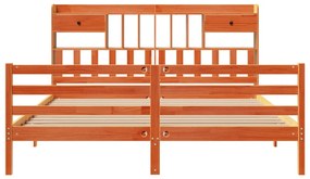 Cama com estante sem colchão 200x200 cm pinho maciço
