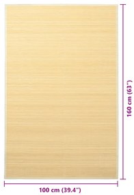 Tapete de bambu 100x160 cm natural