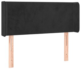 Cabeceira de cama c/ luzes LED veludo 83x16x78/88 cm preto