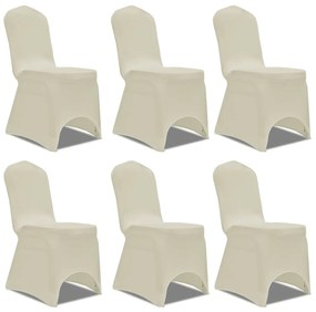 Capa elástica para cadeira / 6 peças, Creme