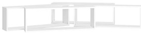 Estantes parede cúbicas 4pcs deriv. madeira 80x15x26,5cm branco