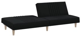 Sofá-Cama Juno em Tecido Preto - Design Nórdico