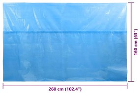 90675 Cobertura retangular para piscina 260x160 cm PE azul