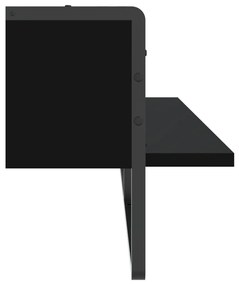 Prateleira de parede com barra 100x25x30 cm preto