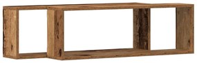 Conjunto de 2 Prateleiras de Parede vidaXL em Madeira Antiga 80x15x26