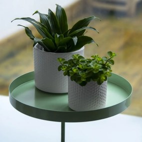 Esschert Design Tabuleiro para plantas redondo com braçadeira L verde