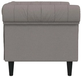 Sofá chesterfield tecido cinzento-acastanhado