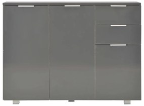 Aparador 107x35x80,5 cm cinzento brilhante