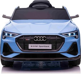 Carro elétrico para crianças Audi E-tron Sportback 12V, comando remoto 2,4 GHz, entrada USB/AUX, suspensão, bateria de lítio, luzes LED, 2 motores de