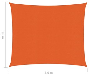 Para-sol estilo vela 160 g/m² 3,6x3,6 m PEAD laranja