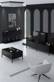 Conjunto de Mobiliário de Sala Lord – Preto – TV Stand: 180x47x30 cm,