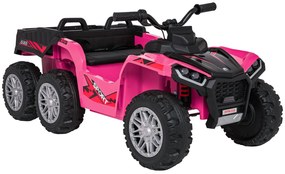 Moto 4 elétrica para crianças 12V 4x4 Sport TX ATV, Rodas Espuma EVA, assento couro ecológico Rosa