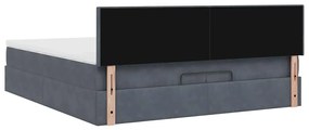 Estrutura de cama otomana com colchão 200x200cm cinzento escuro