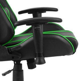 Cadeira de gaming giratória PVC verde