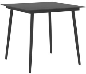 3 pcs conjunto de jantar para jardim preto