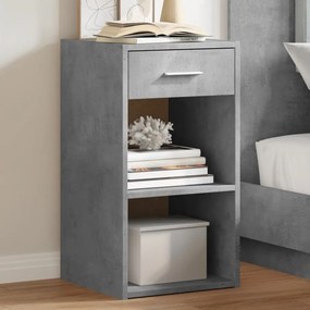 vidaXL Mesa de cabeceira 35x34x65 cm derivados madeira cinza cimento