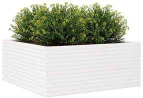 Vaso/floreira jardim 110x110x46 cm madeira pinho maciça branco