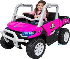 Carro elétrico para crianças 1 a 6 anos 12V 4x4 Buggy 1000RR rodas borracha e controlo remoto Rosa