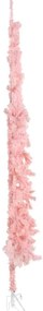 Meia árvore de Natal fina com suporte 210 cm rosa