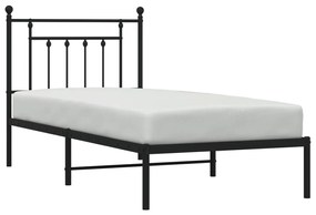 Estrutura de cama com cabeceira 80x200 cm metal preto