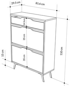 Hall Stand Berlin ABC – Nogueira – 180x200x35 cm
