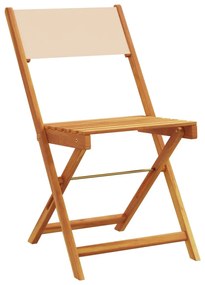 Cadeiras de bistrô 2 pcs madeira de acácia maciça/tecido bege