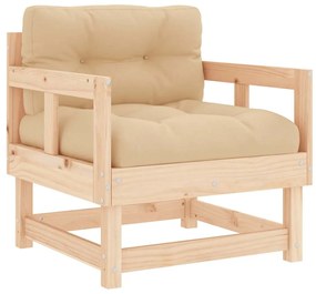 Cadeiras de jardim c/ almofadões 2 pcs madeira de pinho maciça