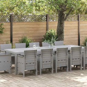 Conjunto de Jantar para Jardim 13 pcs Cinzento-claro