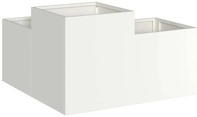 Jardineira vidaXL 80x80x48 cm Aço Branco