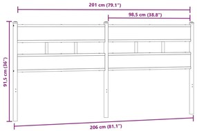 Cabeceira de cama 200cm derivados madeira/ferro carvalho sonoma