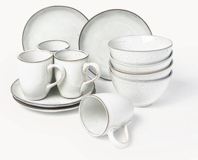 Conjunto de pequeno-almoço artesanal Nordic Sand, 4 pessoas, 12 uni.