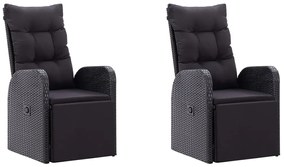 5 pcs conjunto de jantar para jardim preto