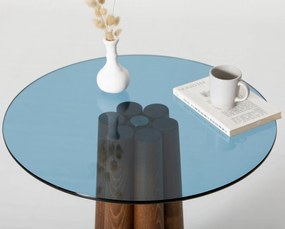 Mesa de Centro Thales – Azul Nogueira – 50x50x50 cm