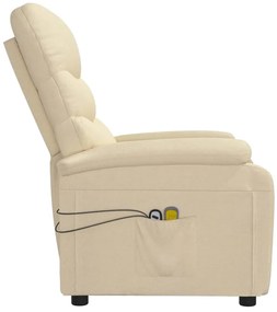 Poltrona elevatória de massagens elétrica tecido creme