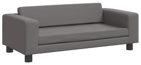 Cama para cães com extensão 100x50x30 cm couro artificial cinza
