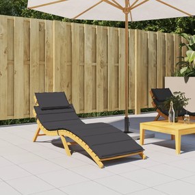 vidaXL Almofadão p/ espreguiçadeira 186x58x4 cm tecido oxford preto