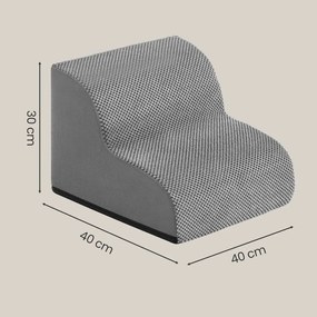 Escada para cães, de 2 degraus 40 x 40 x 30 cm Escada para animais de estimação, tecido waffle cinza ardósia