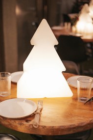 Candeeiro de Pé de Natal Branco 40cm com LED Solar e Recarregável RGBW - Pinus