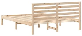 Estrutura da Cama com cabeceira Castanho 150 x 200 cm