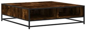 Mesa de centro derivados de madeira e metal carvalho fumado