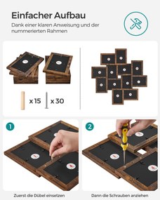 12 molduras para fotografias de 10 x 15 cm – decoração de parede castanho vintage
