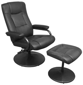 vidaXL Poltrona reclinável Preto 66,5 x 75 x 99 cm Couro sintético