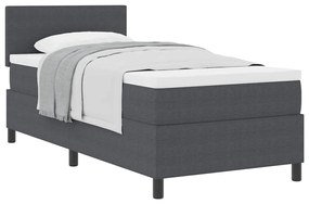 Cama Box Spring com Colchão Cinza Escuro 80x200 cm Tecido de Corduroy