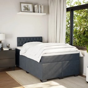 Cama boxspring com colchão 120x190 cm veludo cinzento-escuro