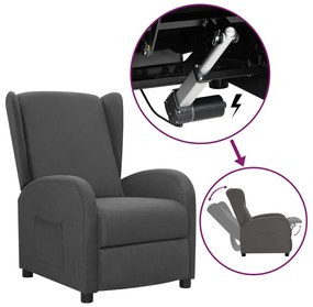 vidaXL Poltrona elevatória tecido cinzento-escuro